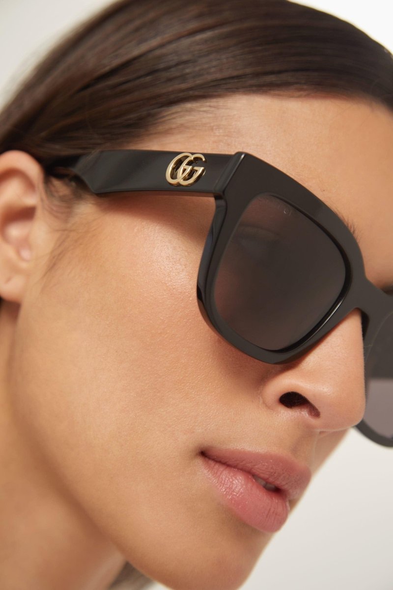 GG0998S squared femenine black sunglasses – pared-back simplicity characterises the essential shapes, lines and colours of this – LUX VERSE Luxury Designer Fashion Outlet