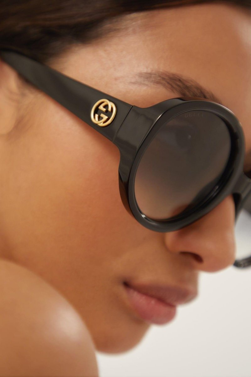 GG1256s oversized round black GG sunglasses – full acetate style with bold volumes – LUX VERSE Luxury Designer Fashion Outlet