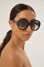 GG1256s oversized round black GG sunglasses – fashion yet easy-to-wear oversize round shape – LUX VERSE Luxury Designer Fashion Outlet