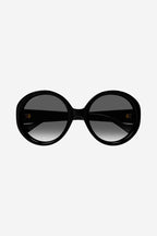 GG1256s oversized round black GG sunglasses – full acetate style with bold volumes – LUX VERSE Luxury Designer Fashion Outlet