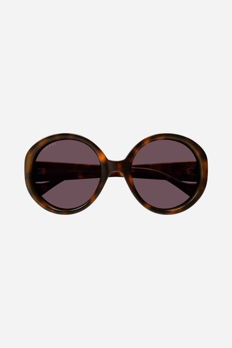 GG1256s oversized round havana GG sunglasses – full acetate style with bold volumes – LUX VERSE Luxury Designer Fashion Outlet