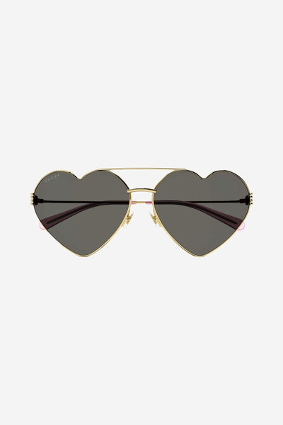 Gucci GG1283s metal heart shape sunglasses with green lenses - LUX VERSE - Luxury designer fashion outlet