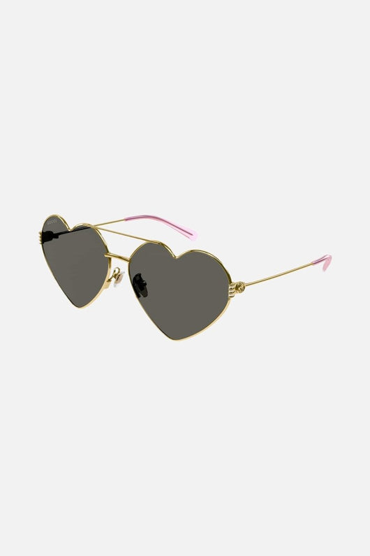 Gucci GG1283s metal heart shape sunglasses with green lenses - LUX VERSE - Luxury designer fashion outlet