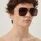 Gucci gold metal squared sunglasses