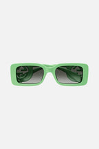 Green bold rectangular sunglasses – pop and playful color palette – LUX VERSE Luxury Designer Fashion Outlet