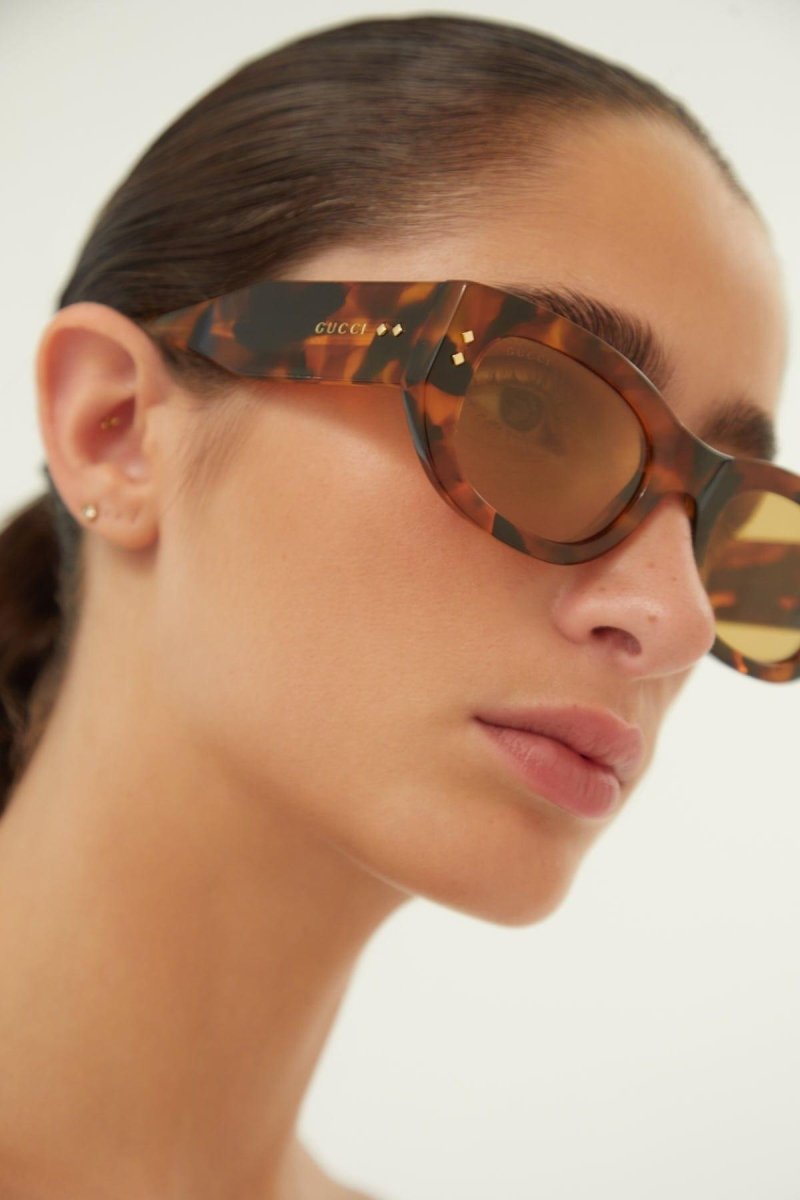 Havana bold sunglasses – the style is enriched by unique havanas and by a distinctive metal wirecore – LUX VERSE Luxury Designer Fashion Outlet