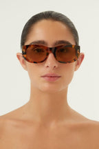 Havana bold sunglasses – the style is enriched by unique havanas and by a distinctive metal wirecore – LUX VERSE Luxury Designer Fashion Outlet