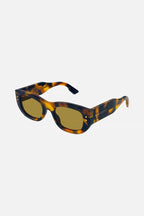 Havana bold sunglasses – this narrow rectangular style is characterized by a bold volume and texture, – LUX VERSE Luxury Designer Fashion Outlet