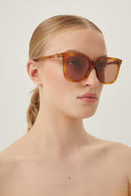 Havana cat-eye sunglasses – super feminine and easy-to-wear soft cat-eye shape in full acetate – LUX VERSE Luxury Designer Fashion Outlet