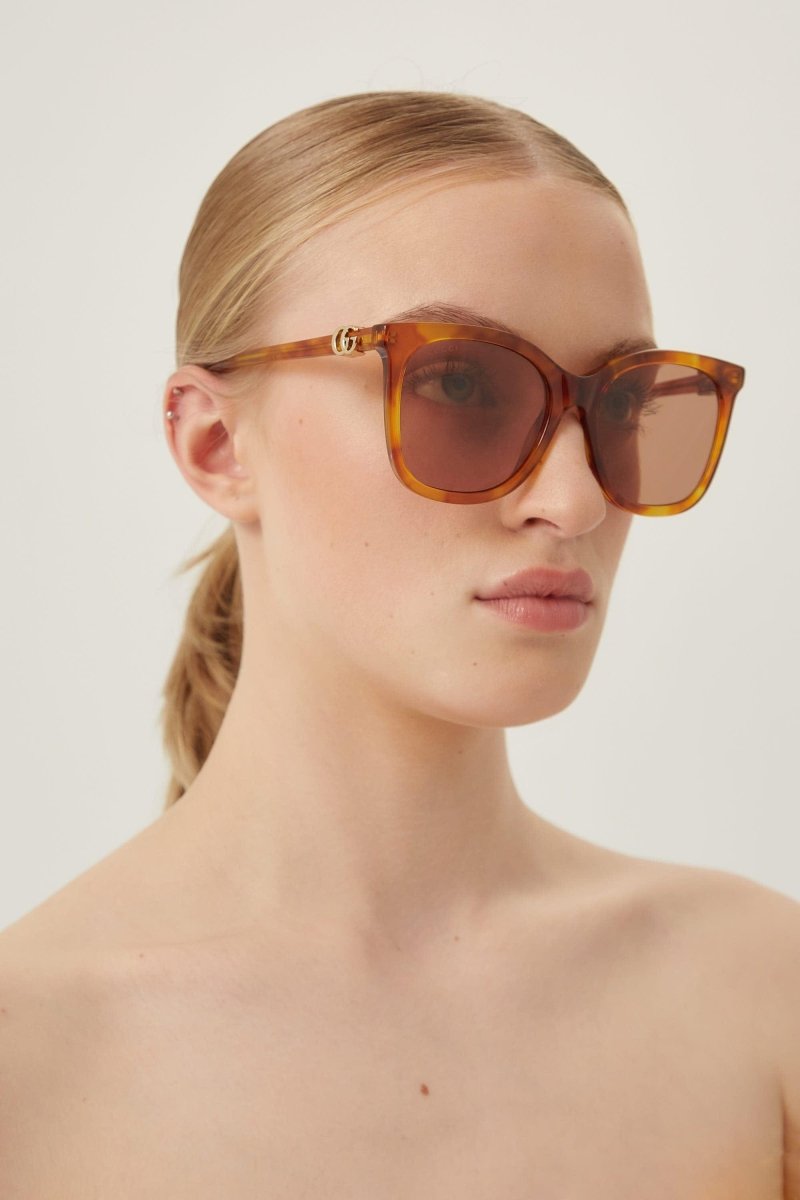 Havana cat-eye sunglasses – super feminine and easy-to-wear soft cat-eye shape in full acetate – LUX VERSE Luxury Designer Fashion Outlet