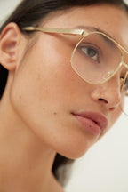 Metal aviator gold frame – the style comes with skus with or without enamel which give to the style a strong – LUX VERSE Luxury Designer Fashion Outlet