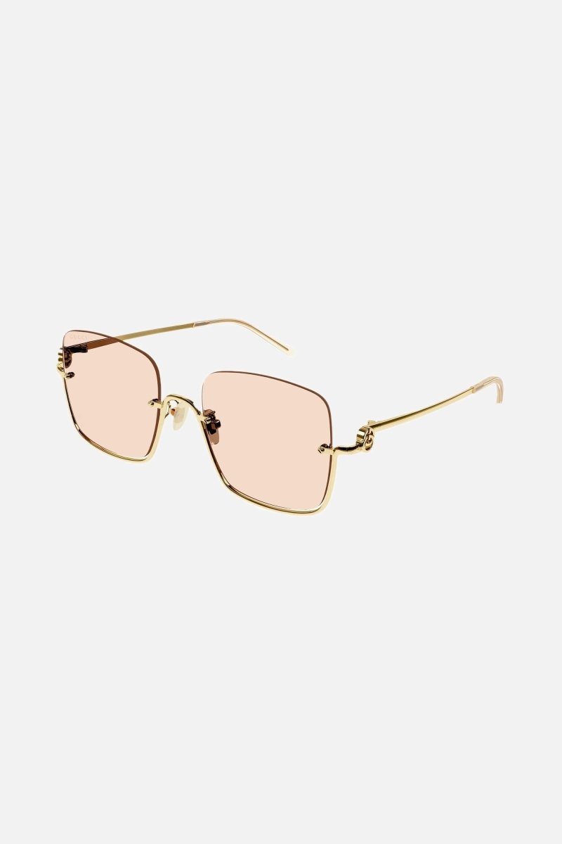 Metal squared sunglasses with orange lenses – cool and fancy colour palette – LUX VERSE Luxury Designer Fashion Outlet