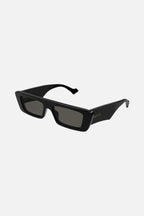 Micro flat top black sunglasses – flat top narrow rectangular shape – LUX VERSE Luxury Designer Fashion Outlet