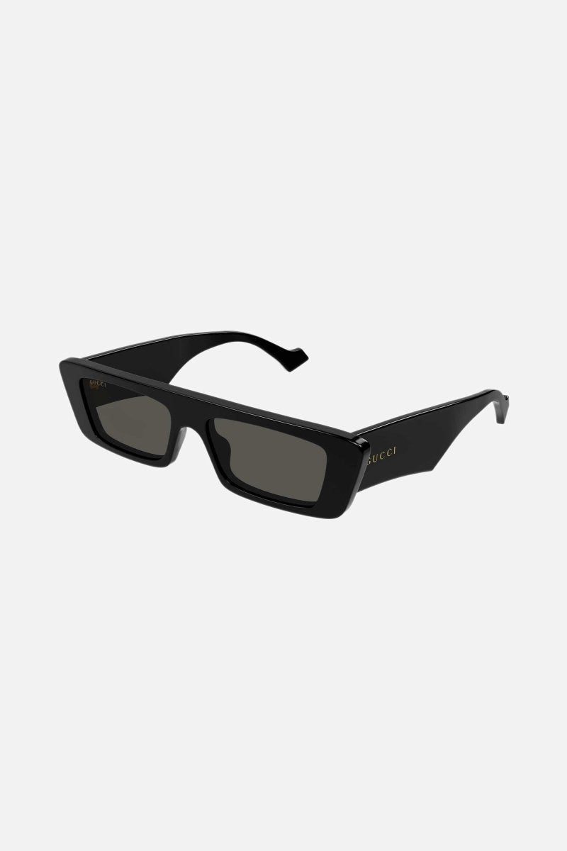 Micro flat top black sunglasses – flat top narrow rectangular shape – LUX VERSE Luxury Designer Fashion Outlet