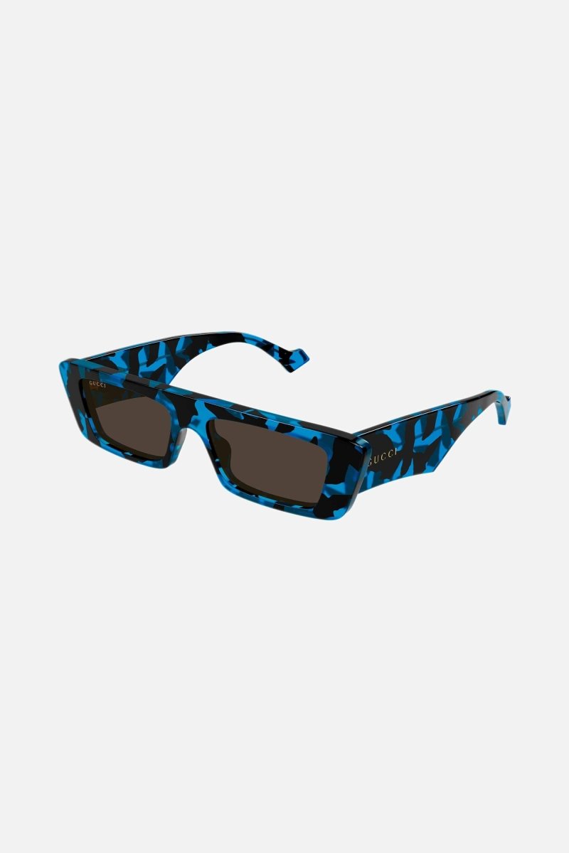 Micro flat top blue sunglasses – flat top narrow rectangular shape – LUX VERSE Luxury Designer Fashion Outlet