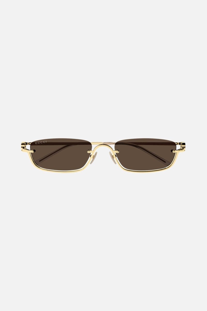 Micro metal sunglasses – half rim construction – LUX VERSE Luxury Designer Fashion Outlet
