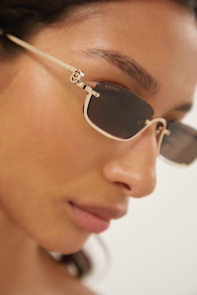 Micro metal sunglasses – super narrow rectangular shape – LUX VERSE Luxury Designer Fashion Outlet