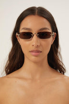 Micro metal sunglasses – upside down GG Interlocking logo on both temples – LUX VERSE Luxury Designer Fashion Outlet