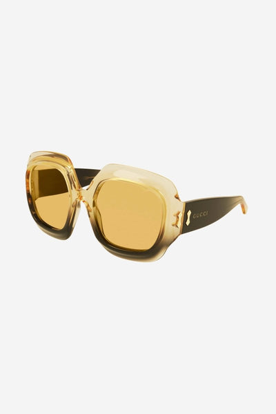 Gucci oversize black and crystal yellow acetate sunglasses - LUX VERSE - Luxury designer fashion outlet