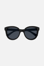 Oversize cat eye round black sunglasses – Interlocking logo on temples – LUX VERSE Luxury Designer Fashion Outlet