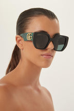 GG oversized black and green – pared-back simplicity characterises the essential shapes, lines and colours of this – LUX VERSE Luxury Designer Fashion Outlet
