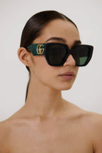 GG oversized black and green – inspired by a gender fluid look, translated in a street style effortless look – LUX VERSE Luxury Designer Fashion Outlet