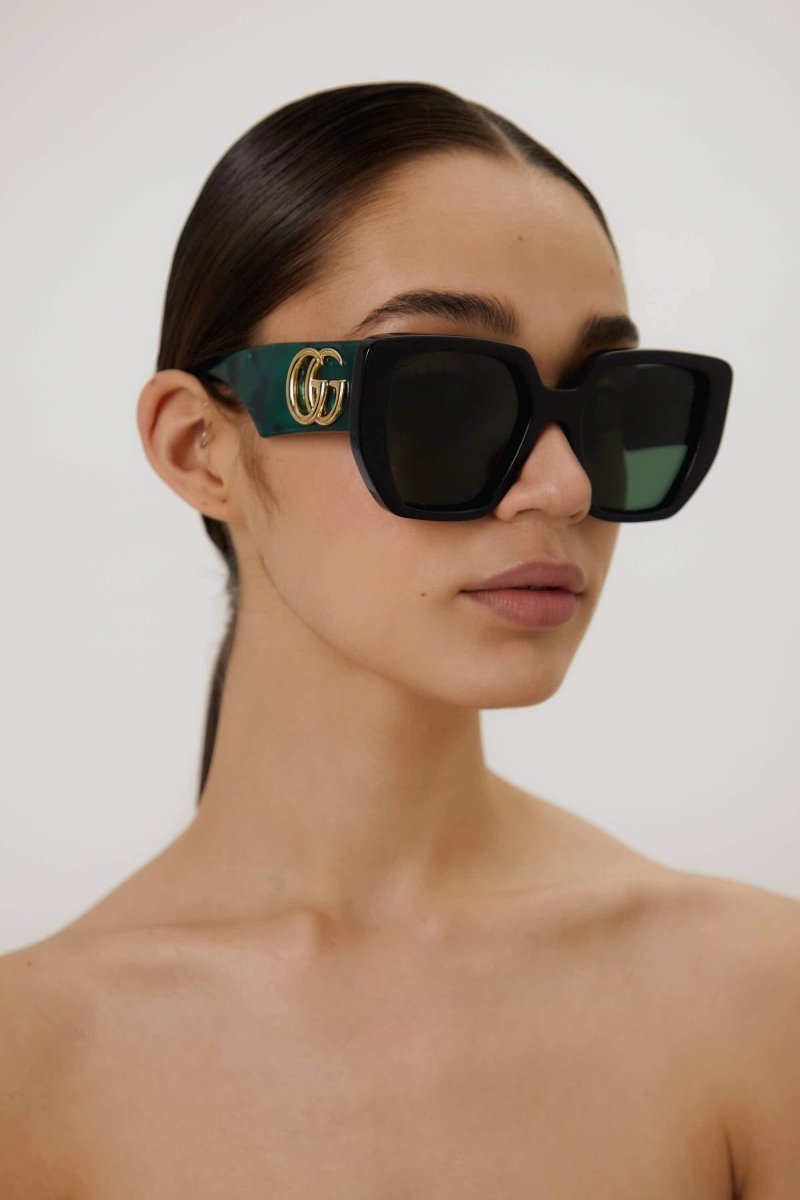 GG oversized black and green – inspired by a gender fluid look, translated in a street style effortless look – LUX VERSE Luxury Designer Fashion Outlet
