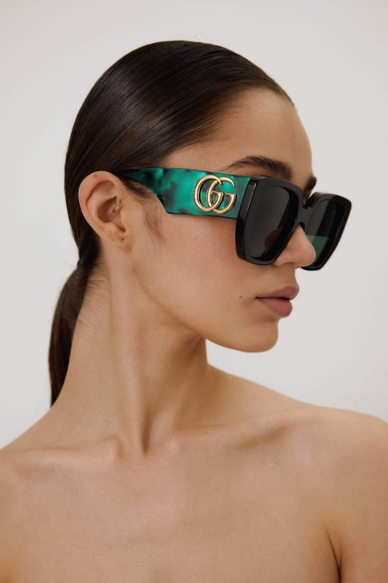 GG oversized black and green – inspired by a gender fluid look, translated in a street style effortless look – LUX VERSE Luxury Designer Fashion Outlet