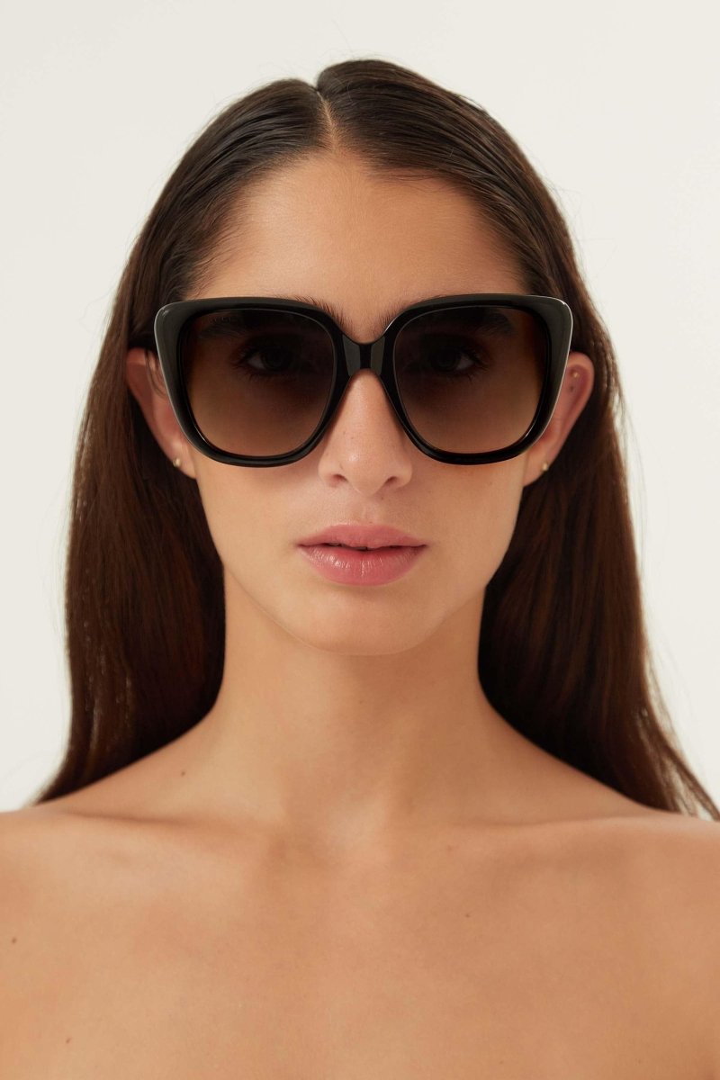 Oversized cat eye black sunglasses – the symbol combined with the logo is imperceptible to the touch, brilliant to – LUX VERSE Luxury Designer Fashion Outlet