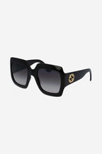 Oversized femenine squared black sunglasses – iconic shape which recalls vintage television from the seventies, with a shape that – LUX VERSE Luxury Designer Fashion Outlet