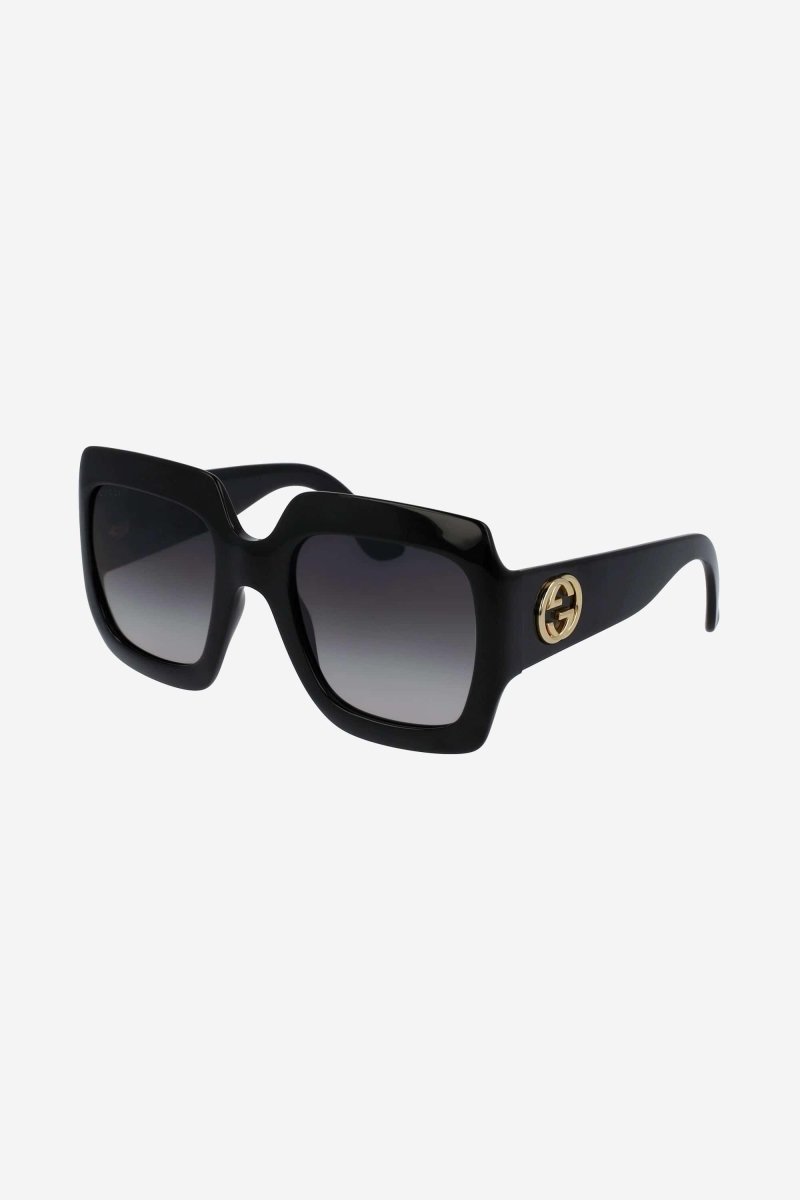 Oversized femenine squared black sunglasses – iconic shape which recalls vintage television from the seventies, with a shape that – LUX VERSE Luxury Designer Fashion Outlet