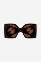 Oversized havana butterfly sunglasses – extreme oversize squared shape – LUX VERSE Luxury Designer Fashion Outlet