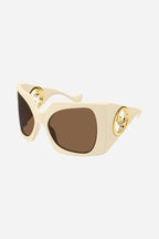 Oversized ivory butterfly sunglasses – unique colour palette with a vintage touch – LUX VERSE Luxury Designer Fashion Outlet