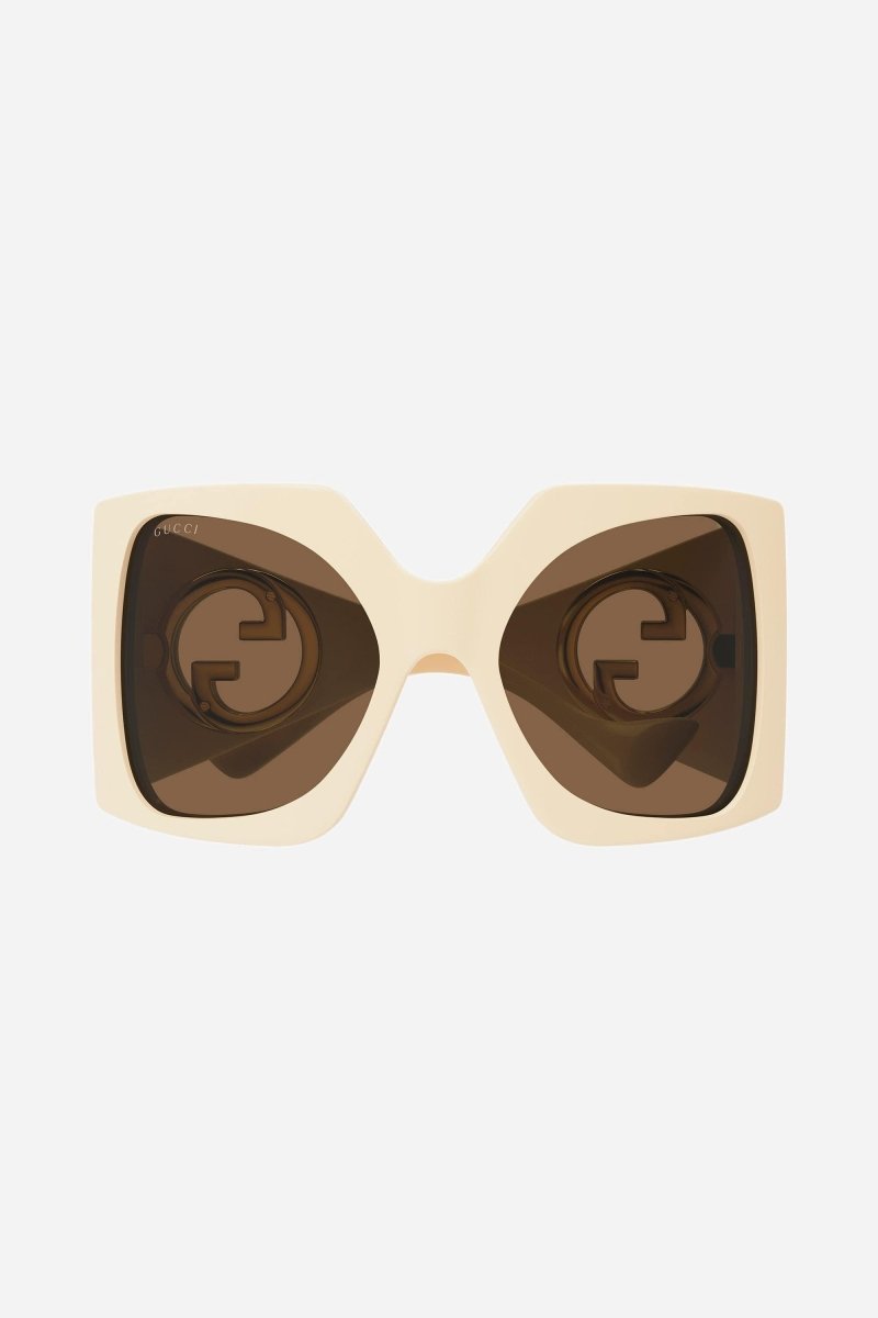 Oversized ivory butterfly sunglasses – extreme oversize squared shape – LUX VERSE Luxury Designer Fashion Outlet