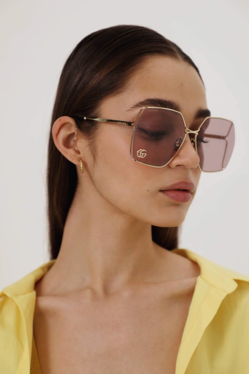 Oversized violet gradiente lenses sunglasses – ultra feminine oversize squared shape – LUX VERSE Luxury Designer Fashion Outlet
