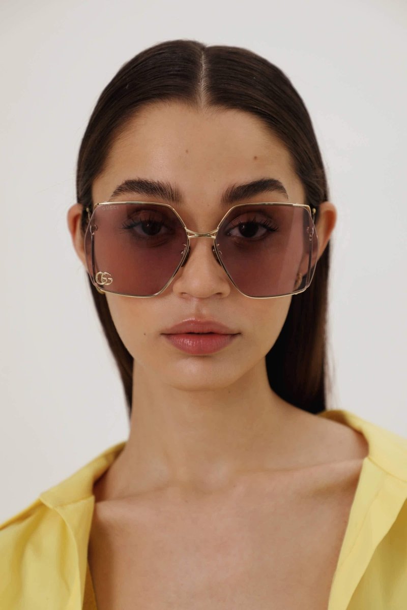 Oversized violet gradiente lenses sunglasses – the best seller iconic Fork concept is re-interpreted with a light and minimal design – LUX VERSE Luxury Designer Fashion Outlet