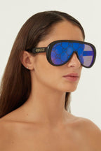 Pilot all over logo acetate sunglasses – all over logo acetate sunglasses – LUX VERSE Luxury Designer Fashion Outlet