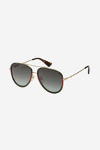 Pilot sunglasses featuring front web – the sunglasses feature a small GG interlocking soldered on temples, to re-call – LUX VERSE Luxury Designer Fashion Outlet