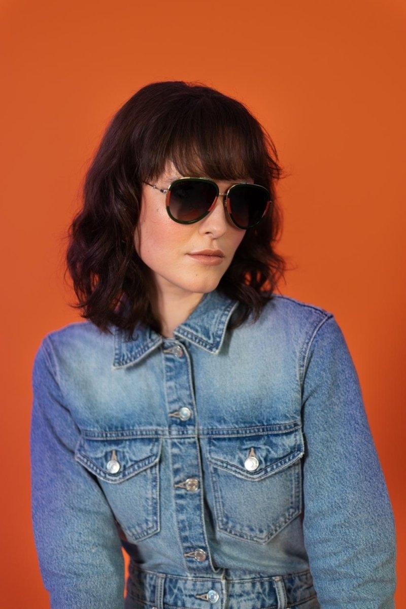 Pilot sunglasses featuring front web – the sunglasses feature a small GG interlocking soldered on temples, to re-call – LUX VERSE Luxury Designer Fashion Outlet