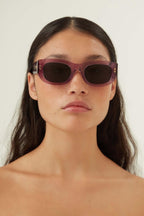 Purple bold sunglasses – the style is enriched by unique havanas and by a distinctive metal wirecore – LUX VERSE Luxury Designer Fashion Outlet