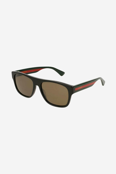 Gucci rectangular acetate with web band sunglasses - LUX VERSE - Luxury designer fashion outlet