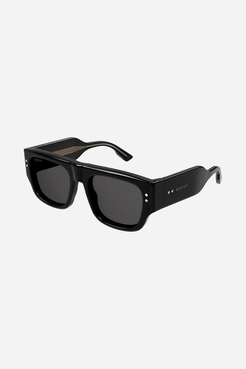 Rectangular black sunglasses – narrow flat top shape inspired to the 50's – LUX VERSE Luxury Designer Fashion Outlet