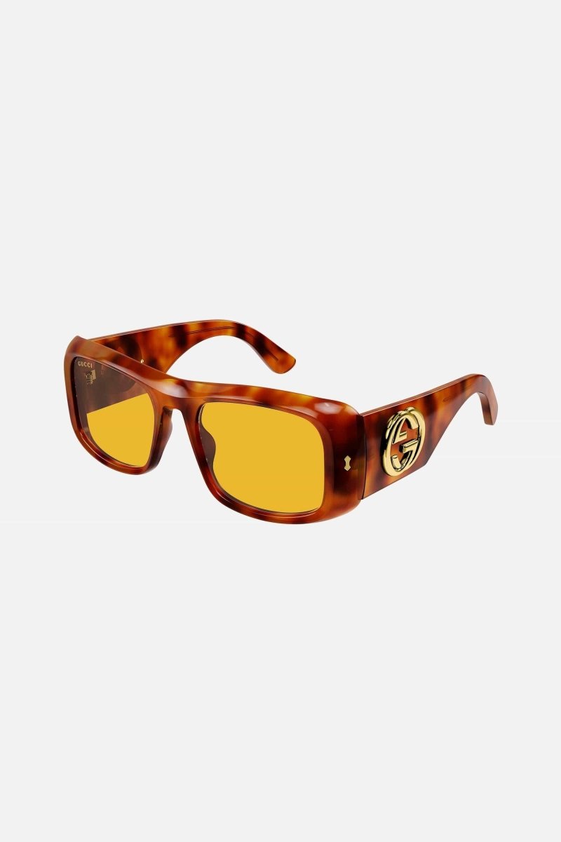 Rectangular havana and yellow sunglasses – rectangular havana and yellow sunglasses featuring GG logo – LUX VERSE Luxury Designer Fashion Outlet