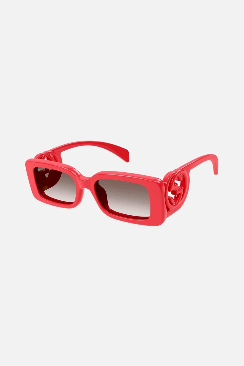 Red bold rectangular sunglasses – narrow rectangular shape – LUX VERSE Luxury Designer Fashion Outlet