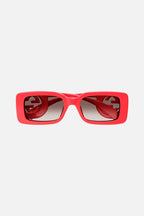 Red bold rectangular sunglasses – pop and playful color palette – LUX VERSE Luxury Designer Fashion Outlet