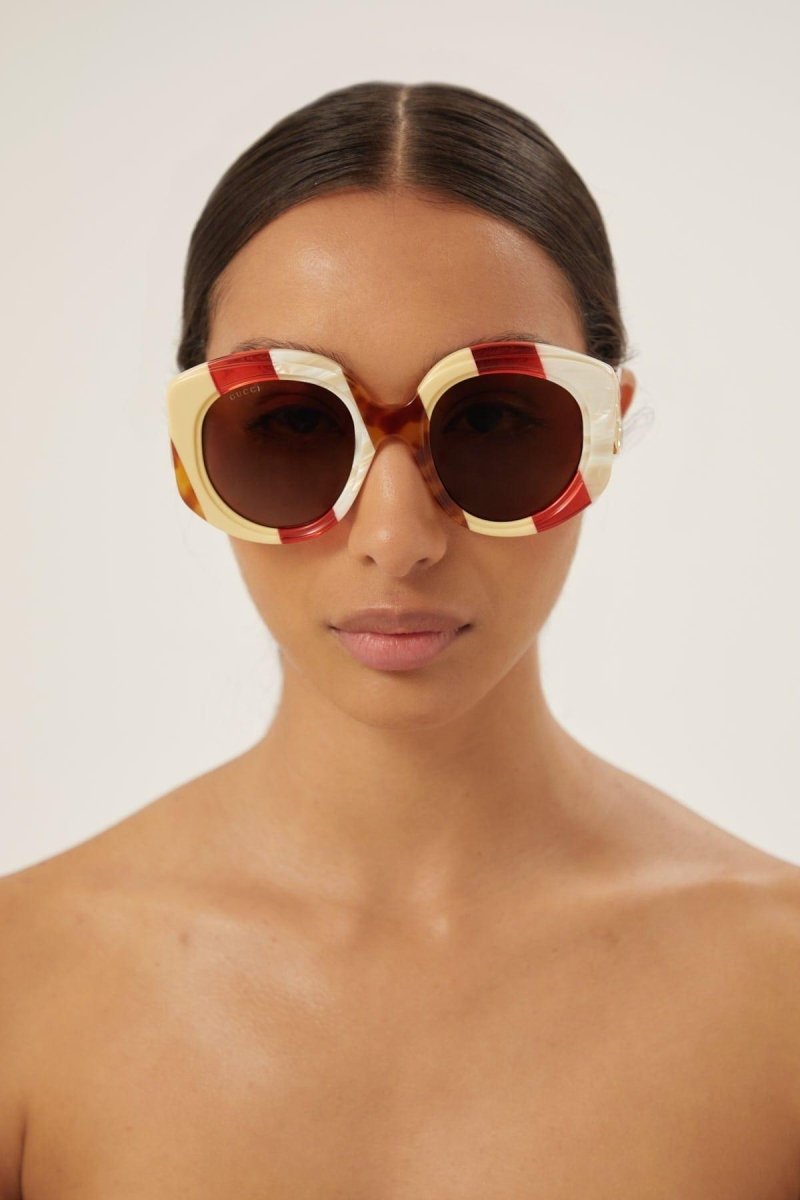 Round bold multicolor sunglasses – oversize square shape – LUX VERSE Luxury Designer Fashion Outlet