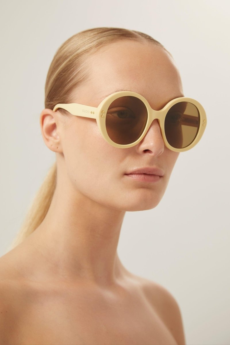 Round ivory sunglasses – close your eyes and drift back in time…you’re in Piazza del Popolo in Rome, it’s – LUX VERSE Luxury Designer Fashion Outlet