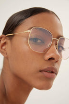 Round metal blue light frame – round metal blue light filter lenses frame – LUX VERSE Luxury Designer Fashion Outlet