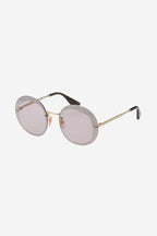 Round rimless sunglasses with Swarovski stones – this model is part of the Hollywood collection – LUX VERSE Luxury Designer Fashion Outlet