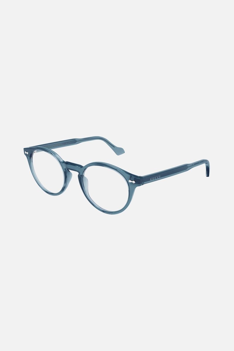 Round vintage look blue frame – the universe is dotted with symbols and images in an alphabet of small – LUX VERSE Luxury Designer Fashion Outlet